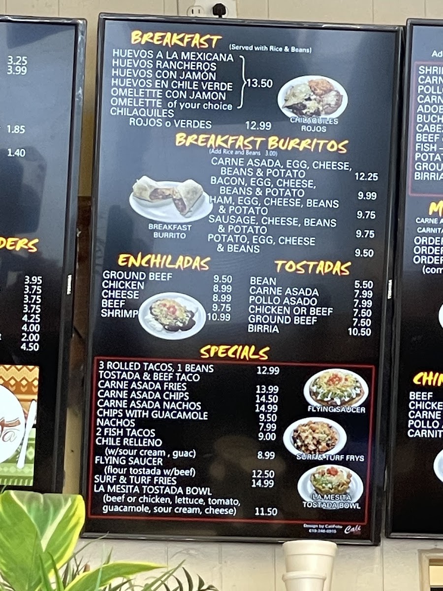 La Mesita Mexican Food Menu - Image 3